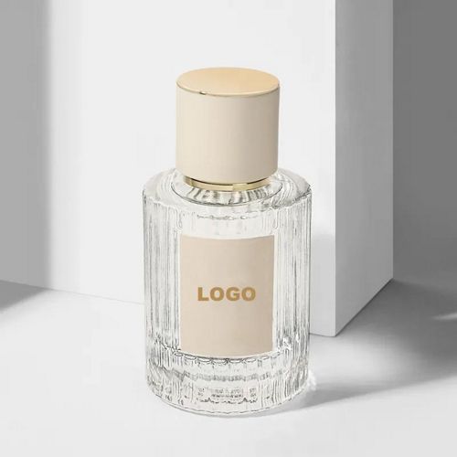 Flacon de parfum transparent strié